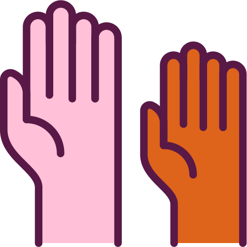 Raised hands icons