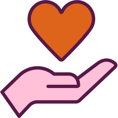 Hand giving heart icon